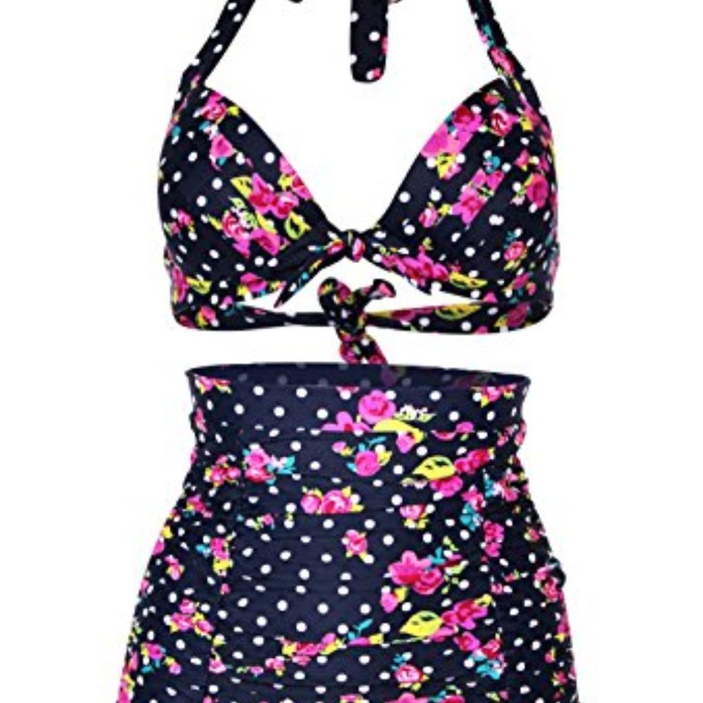 NWOT Black floral high waisted bikini 4XL - Picture 7 of 11